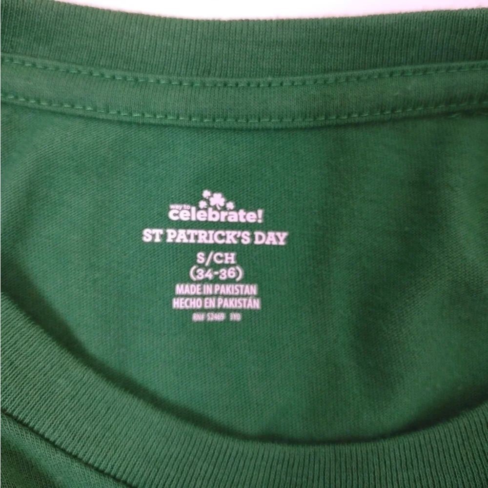 Lucky Green Tshirt Suspenders Flair Clover Size Small - Picture 3 of 12